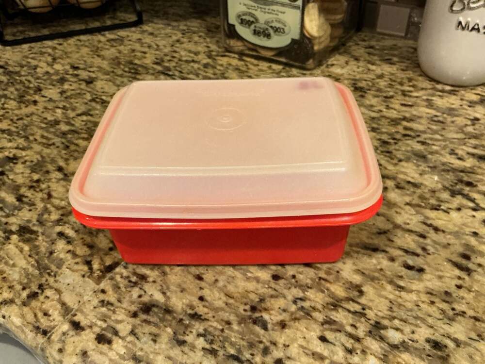 Vintage Tupperware Pack N Carry Lunch Box 1513 Paprika Orange Container with Lid